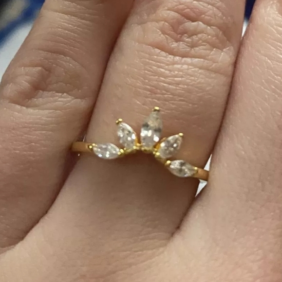 925 Sterling Silver Yellow Gold Cubic Zirconia - Picture 12 of 12